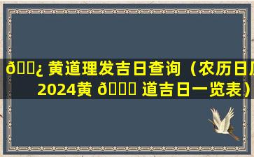 🌿 黄道理发吉日查询（农历日历2024黄 🐝 道吉日一览表）